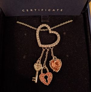 Swarovski Pink Heart Lock Pendant